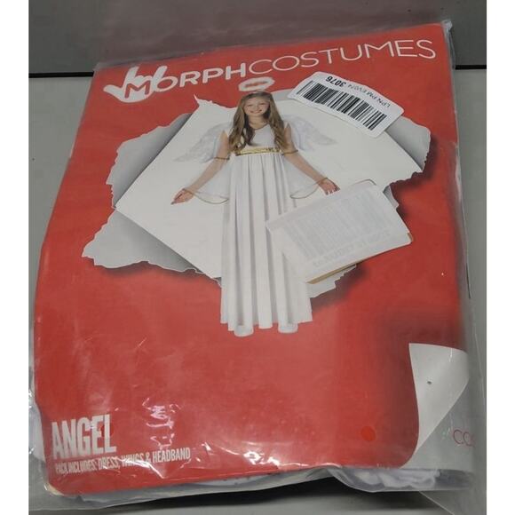 Morph Angel Costume Girls Size Large 10–12 White Dress Wings Halo – NEW - Picture 7 of 8